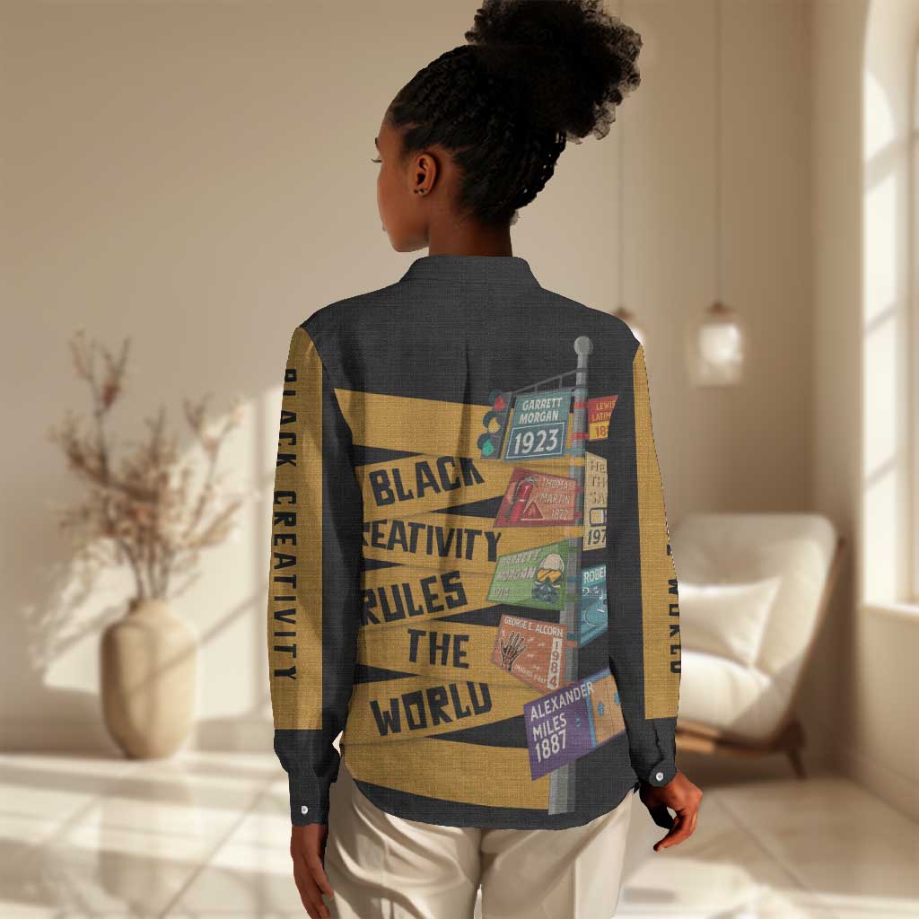African Creativity Women Casual Shirt Black Creativity Rules The World DT03