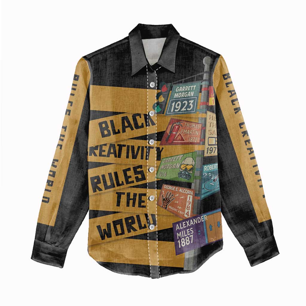 African Creativity Women Casual Shirt Black Creativity Rules The World DT03