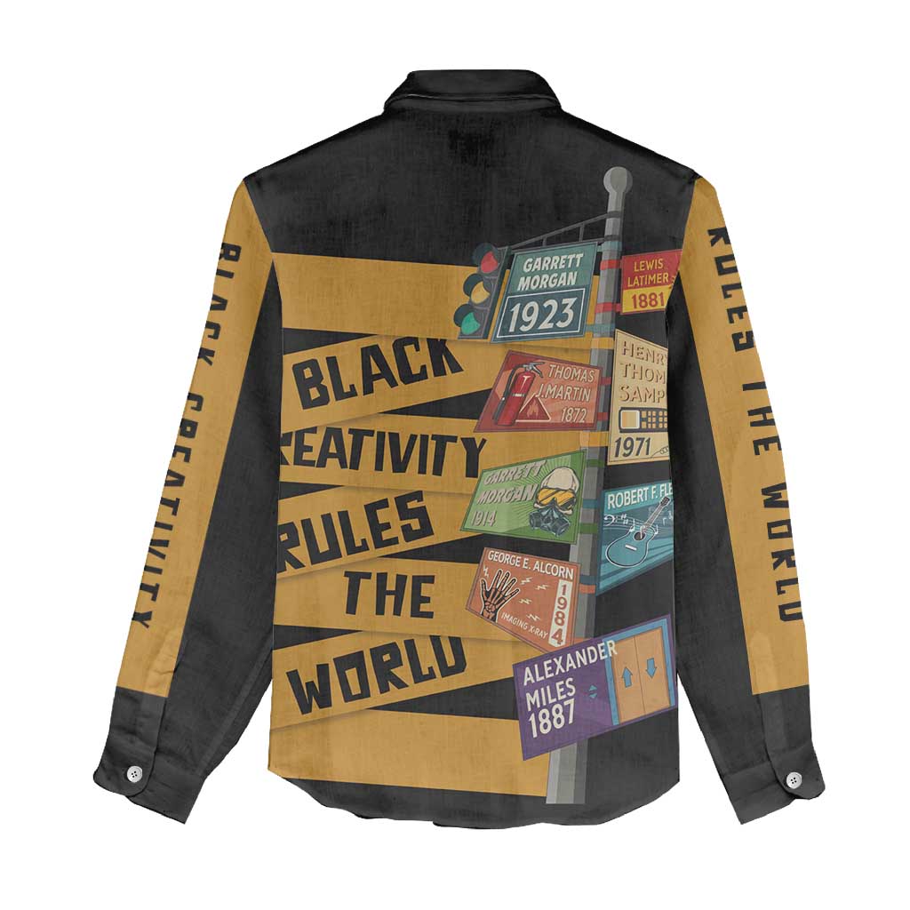 African Creativity Women Casual Shirt Black Creativity Rules The World DT03