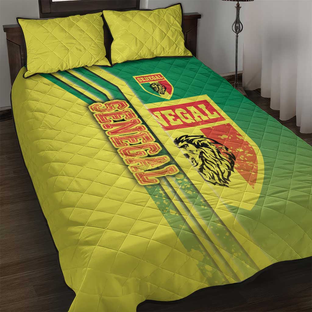 Senegal Soccer Quilt Bed Set Lions of Teranga Football - Road To Champion DT03