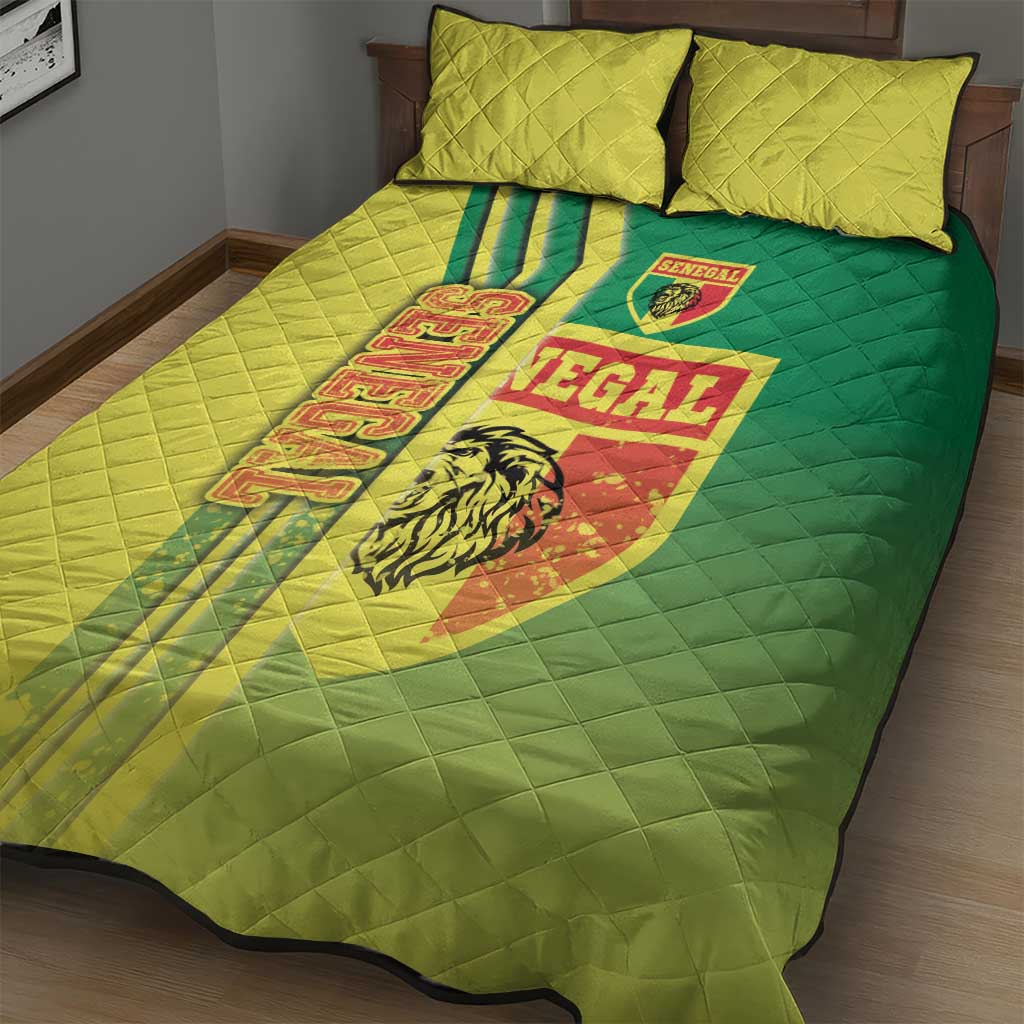 Senegal Soccer Quilt Bed Set Lions of Teranga Football - Road To Champion DT03