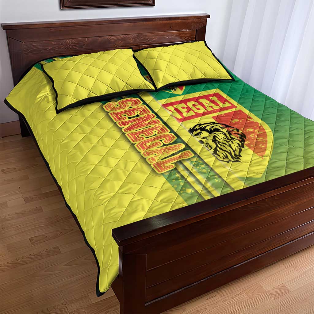 Senegal Soccer Quilt Bed Set Lions of Teranga Football - Road To Champion DT03