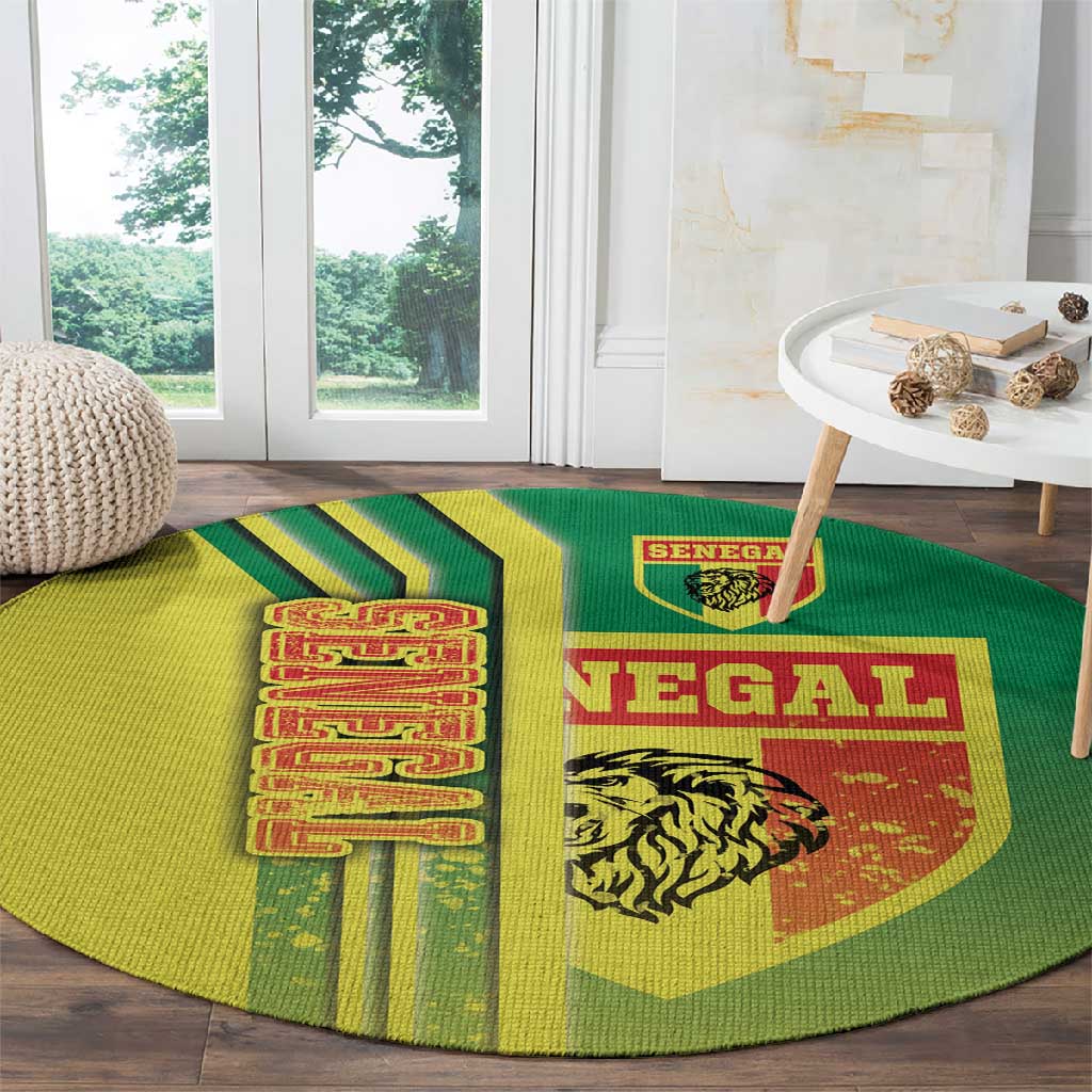 Senegal Soccer Round Carpet Lions of Teranga Football - Road To Champion DT03