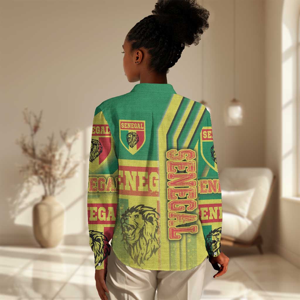 Senegal Soccer Women Casual Shirt Lions of Teranga Football - Road To Champion DT03