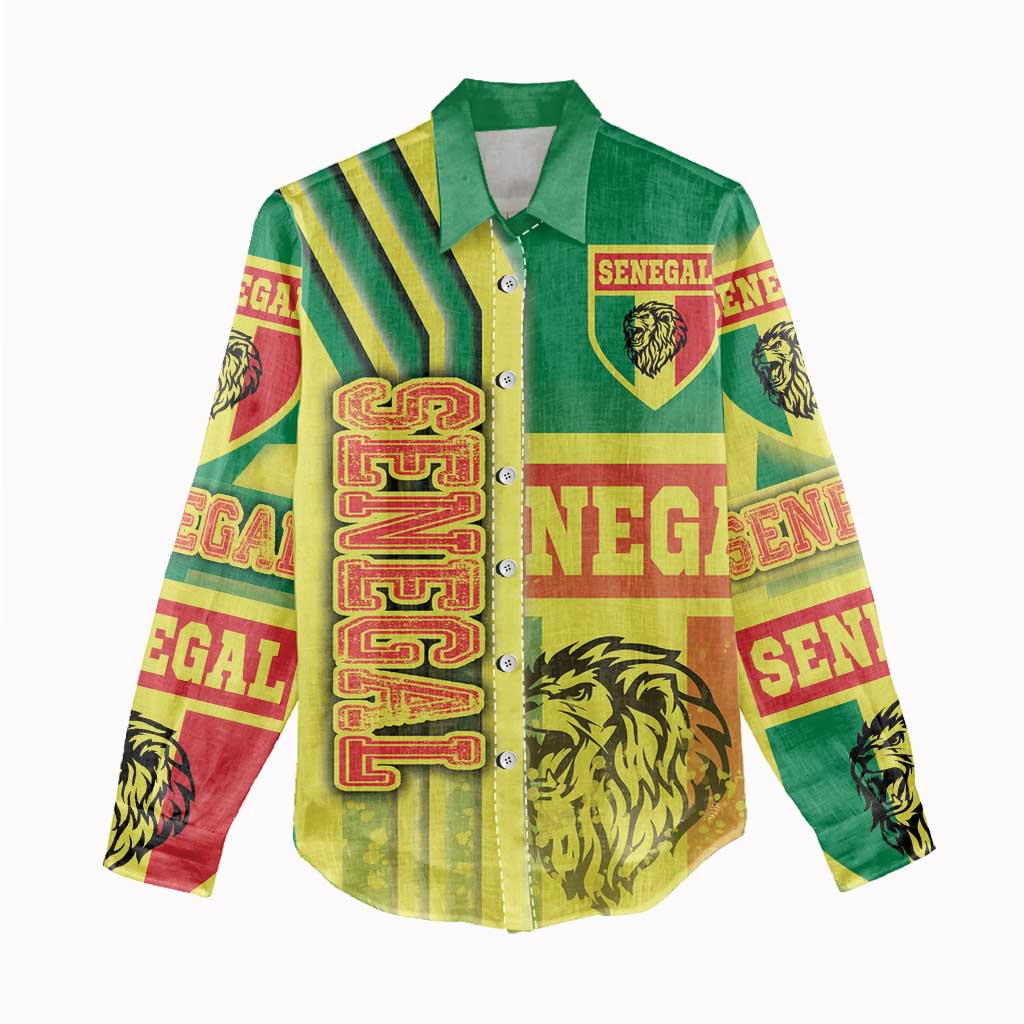 Senegal Soccer Women Casual Shirt Lions of Teranga Football - Road To Champion DT03