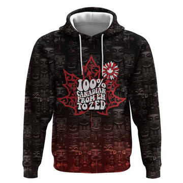 100% Canadian From Eh To Zed Hoodie True North Strong and Free DT03