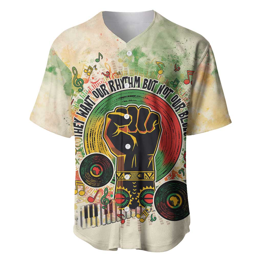 They Want Our Rhythm Not Our Blues Baseball Jersey Afro Pride Music DT03