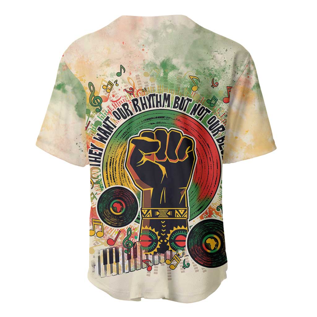 They Want Our Rhythm Not Our Blues Baseball Jersey Afro Pride Music DT03