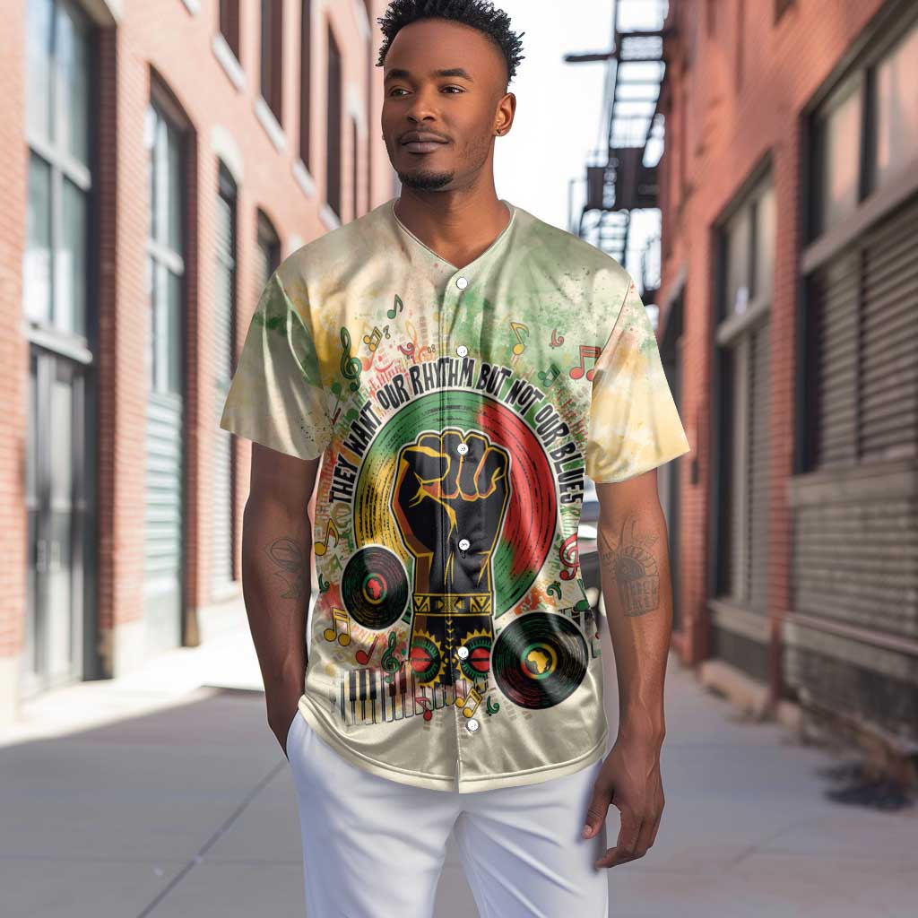 They Want Our Rhythm Not Our Blues Baseball Jersey Afro Pride Music DT03