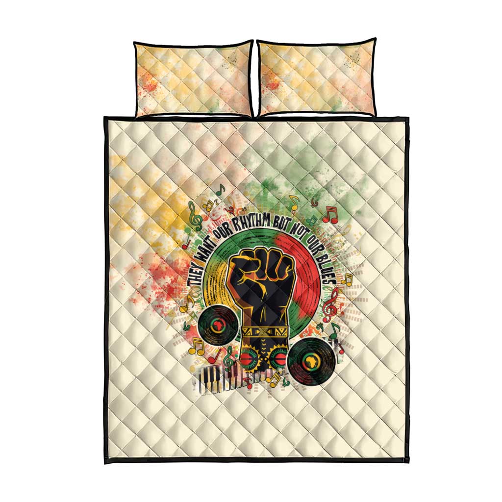 They Want Our Rhythm Not Our Blues Quilt Bed Set Afro Pride Music DT03