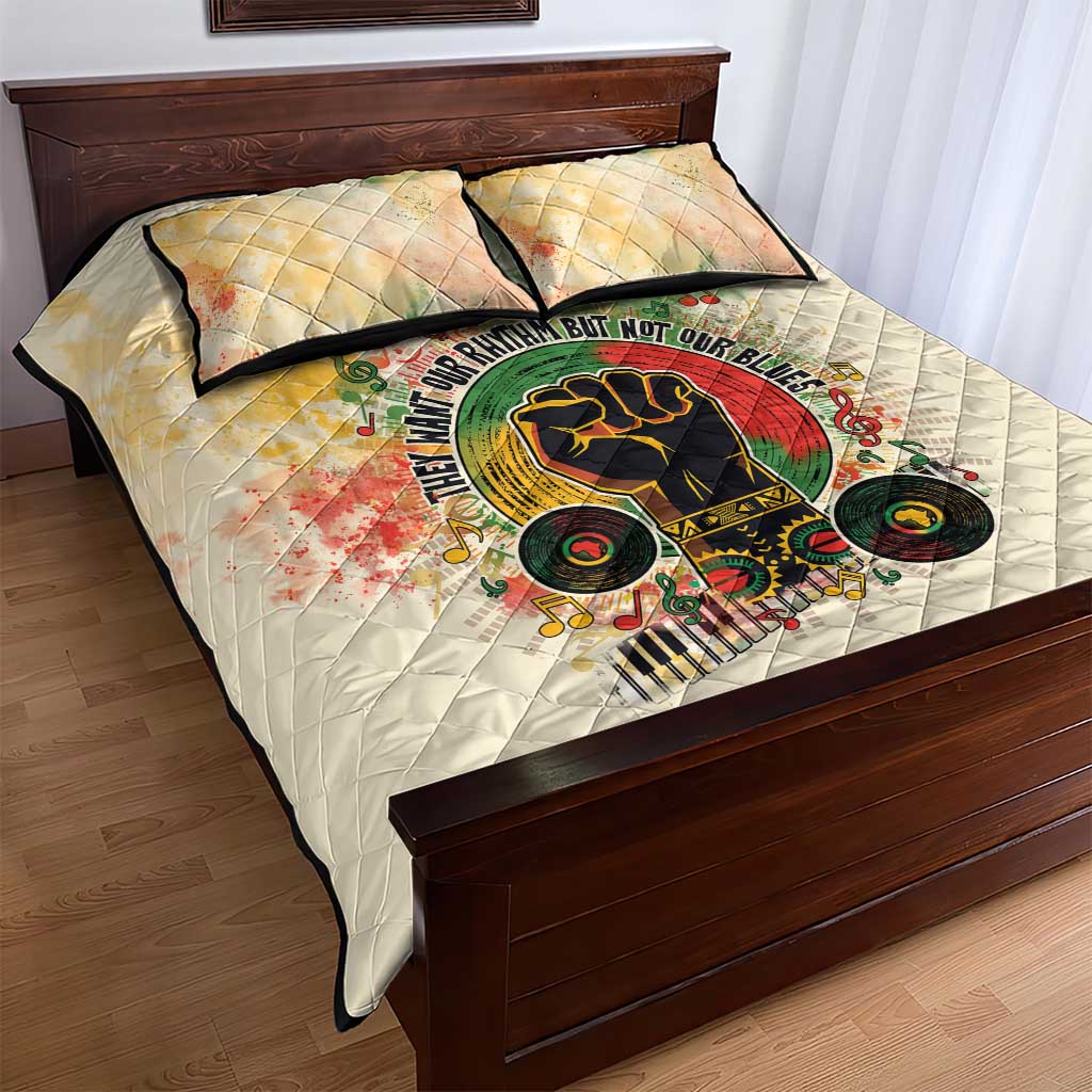 They Want Our Rhythm Not Our Blues Quilt Bed Set Afro Pride Music DT03