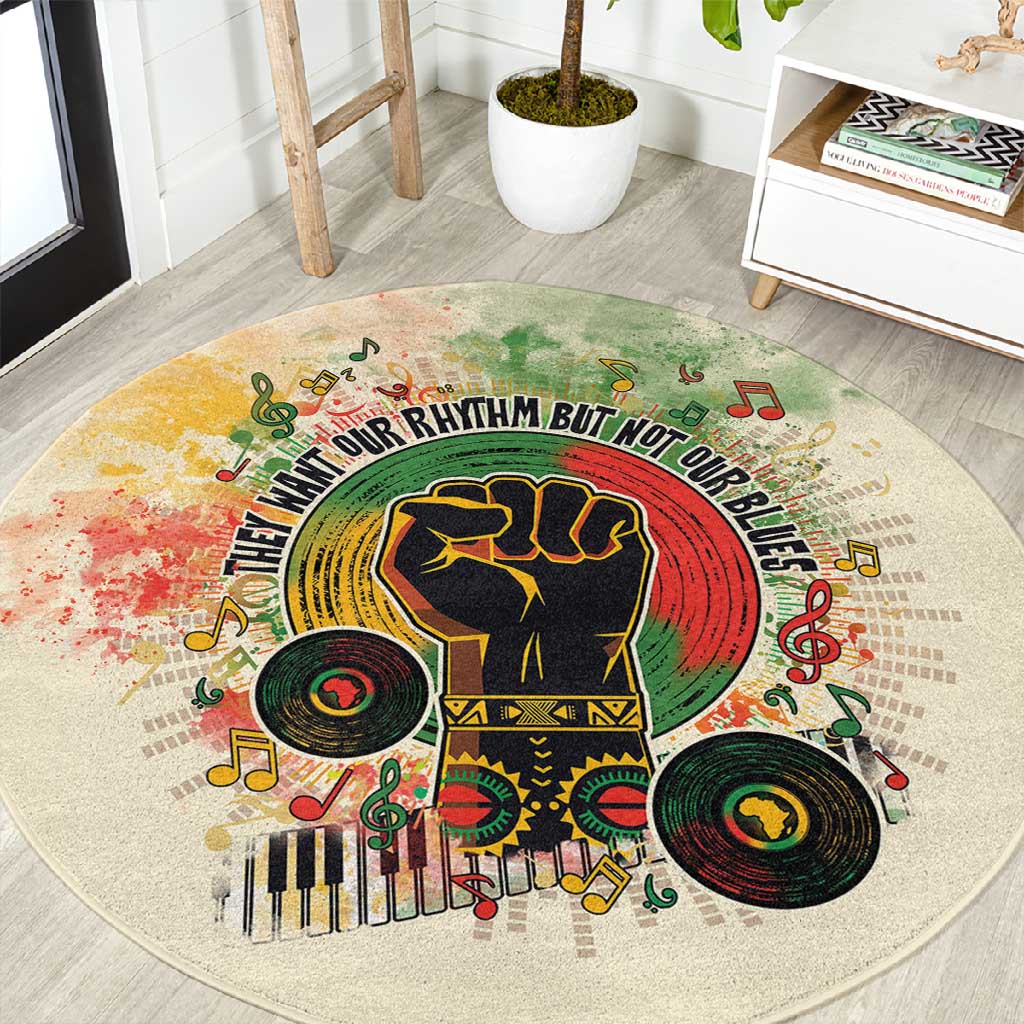 They Want Our Rhythm Not Our Blues Round Carpet Afro Pride Music DT03