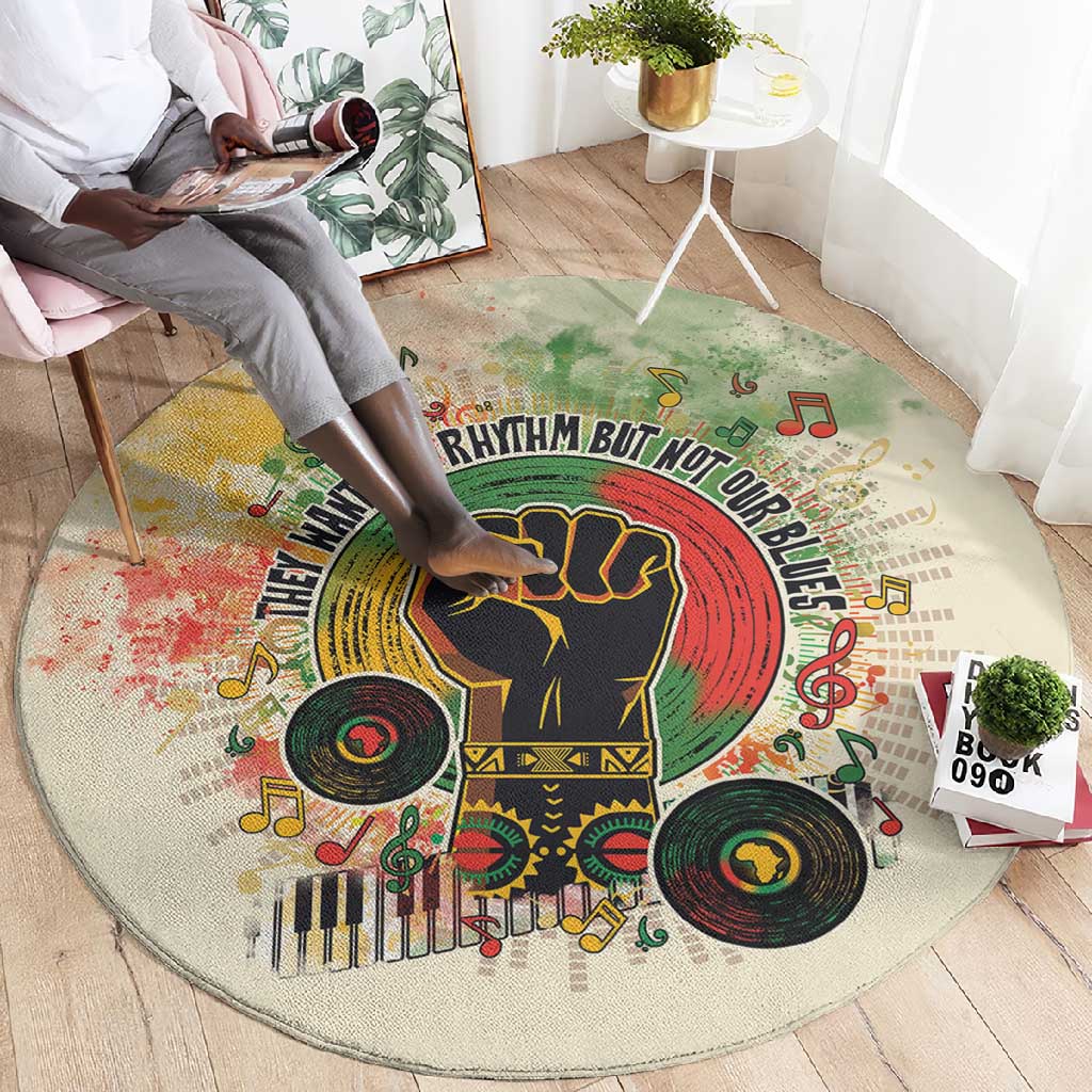They Want Our Rhythm Not Our Blues Round Carpet Afro Pride Music DT03