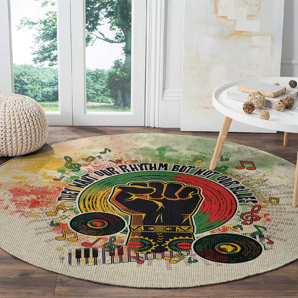They Want Our Rhythm Not Our Blues Round Carpet Afro Pride Music DT03