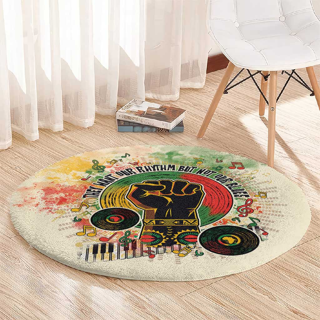 They Want Our Rhythm Not Our Blues Round Carpet Afro Pride Music DT03