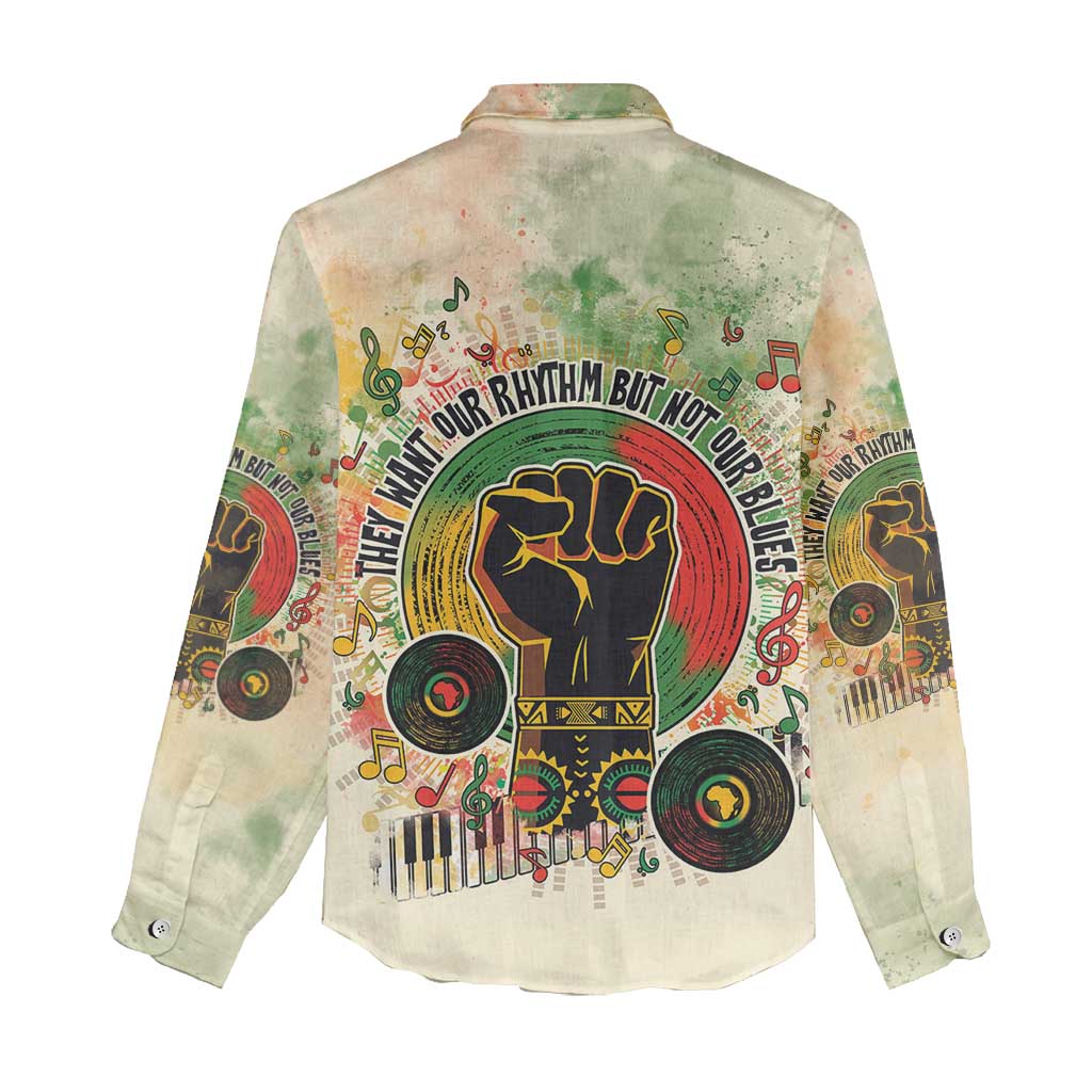 They Want Our Rhythm Not Our Blues Women Casual Shirt Afro Pride Music DT03