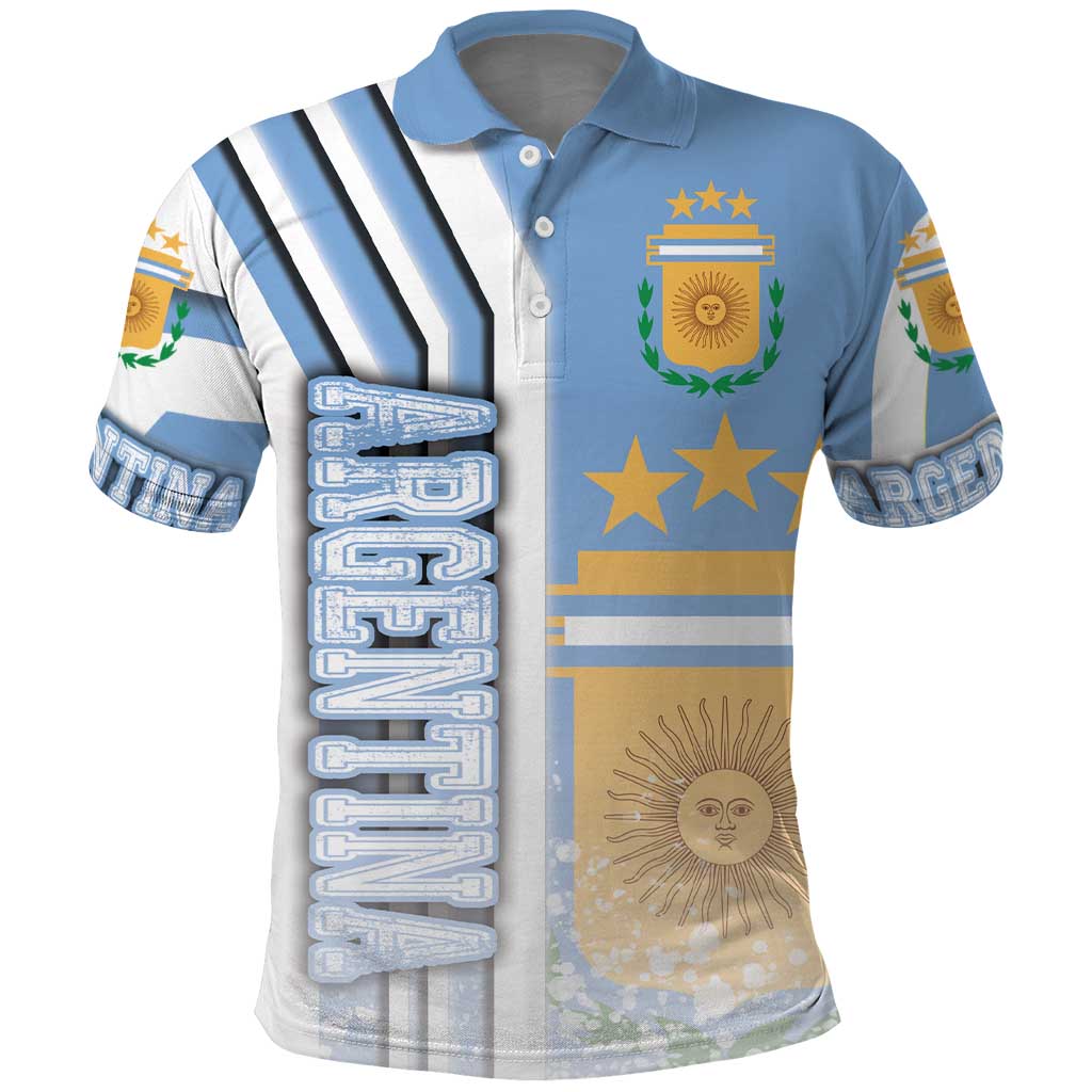 Argentina Football Polo Shirt La Albiceleste Soccer - Road To Champion DT03
