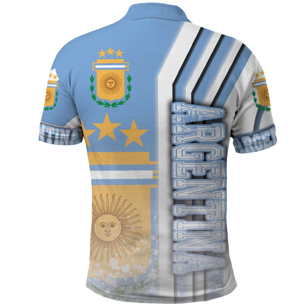 Argentina Football Polo Shirt La Albiceleste Soccer - Road To Champion DT03