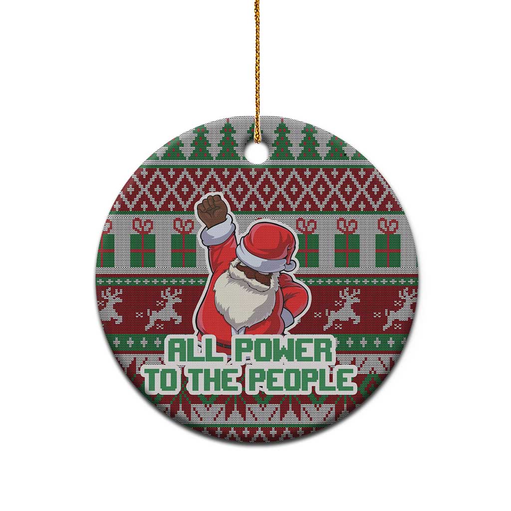 Africa Christmas Black Santa Fist Ceramic Ornament All Power to the People DT03