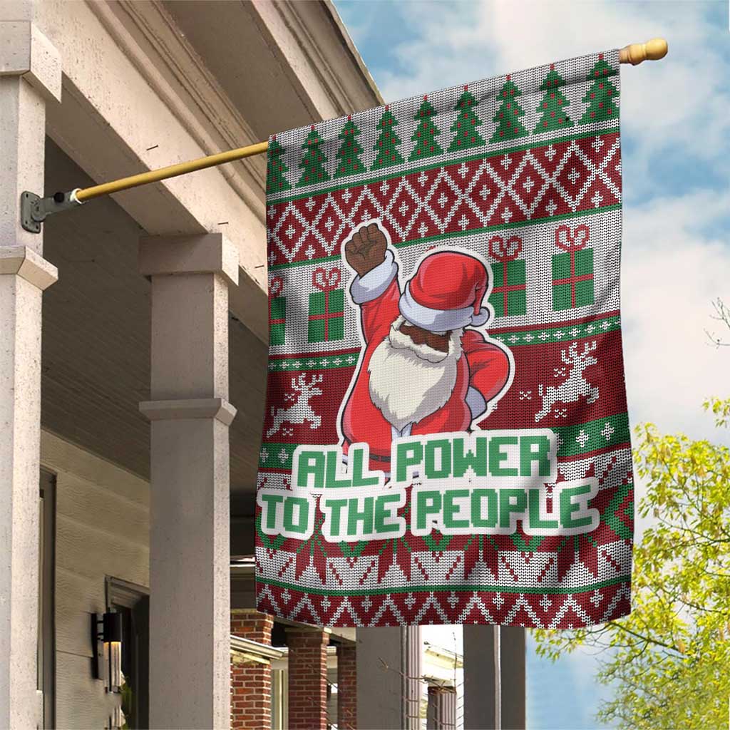 Black Santa Fist Christmas Africa Garden Flag All Power to the People DT03