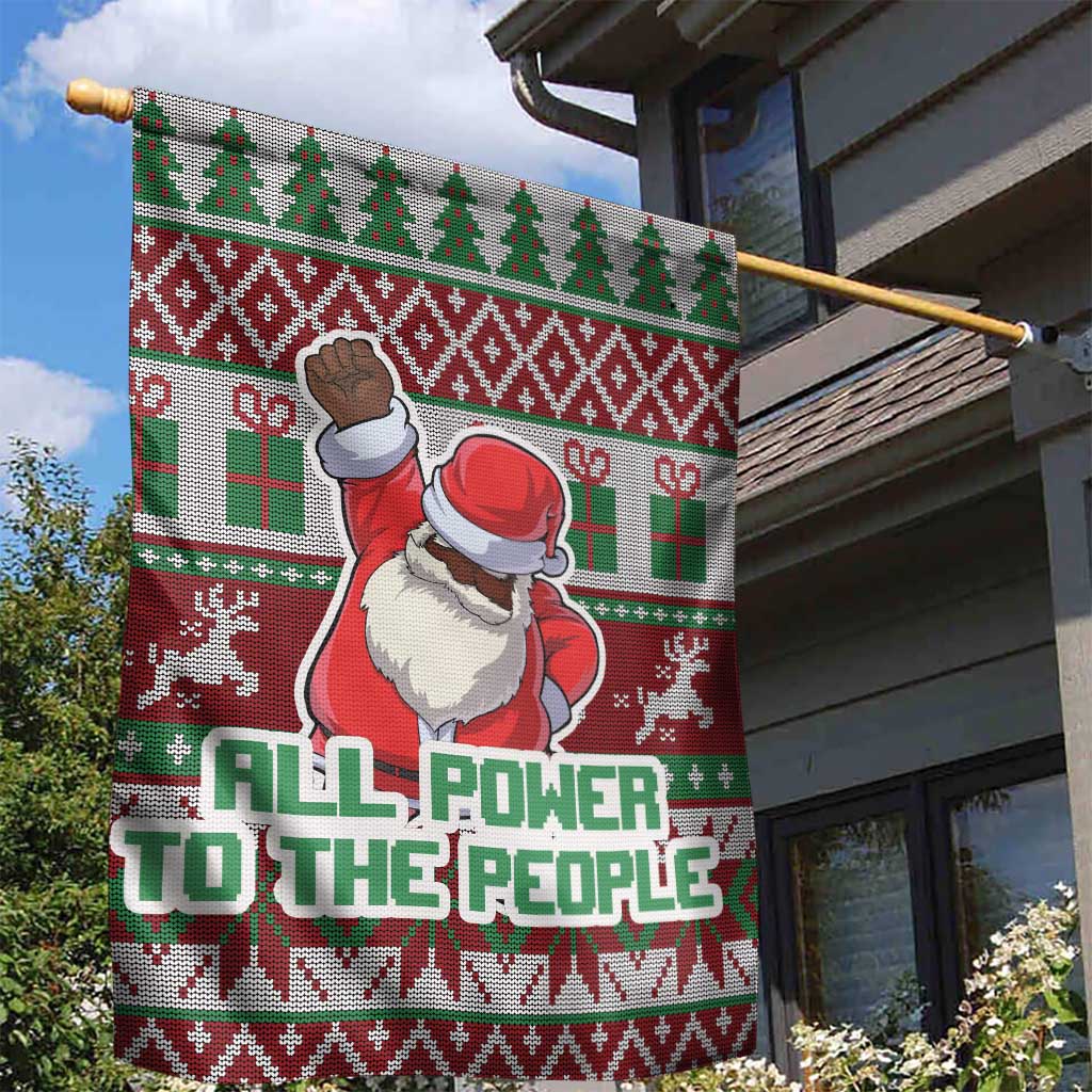 Black Santa Fist Christmas Africa Garden Flag All Power to the People DT03