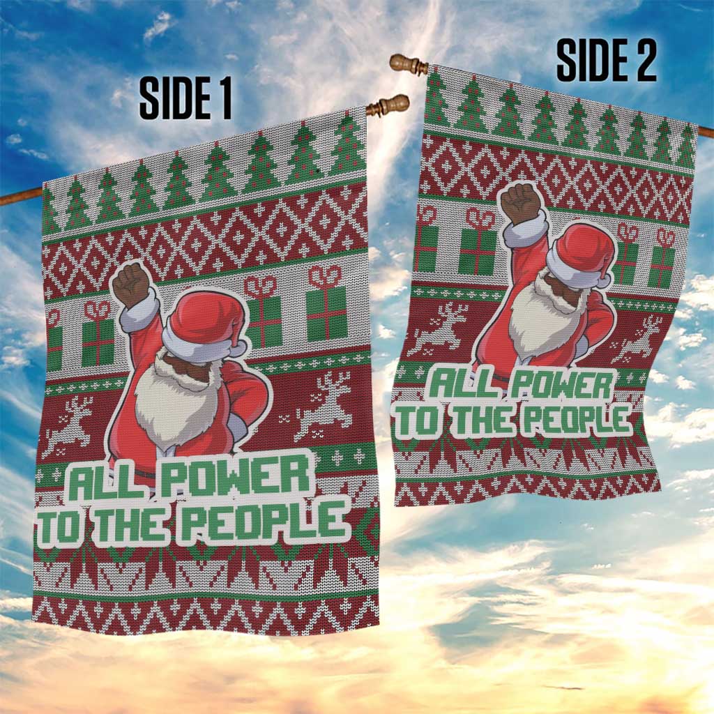Black Santa Fist Christmas Africa Garden Flag All Power to the People DT03