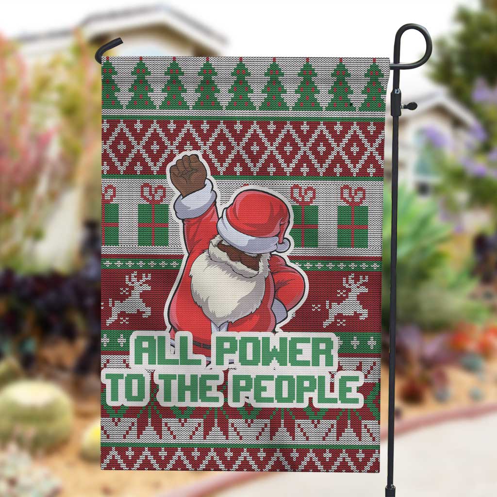Black Santa Fist Christmas Africa Garden Flag All Power to the People DT03