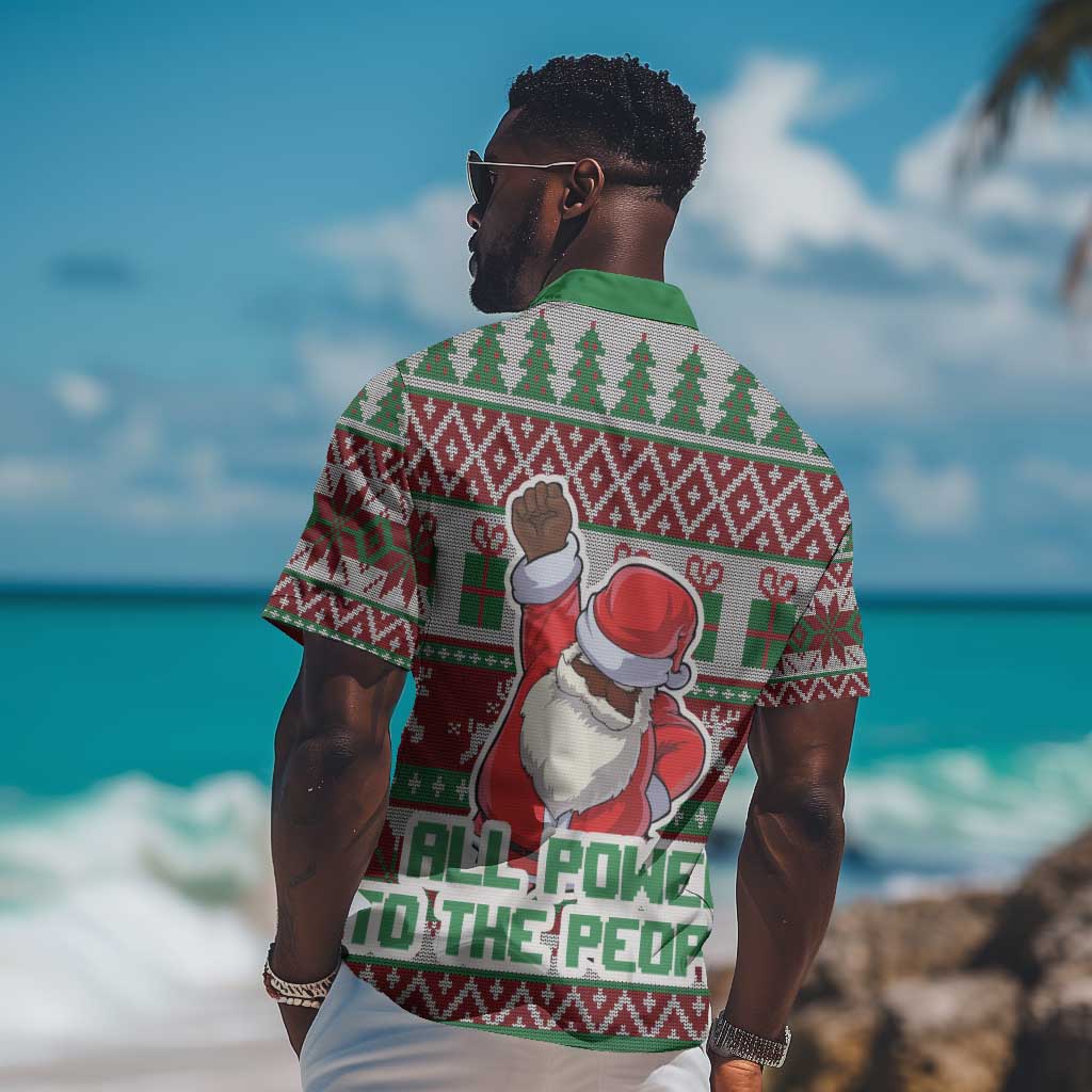 Black Santa Fist Christmas Africa Hawaiian Shirt All Power to the People DT03