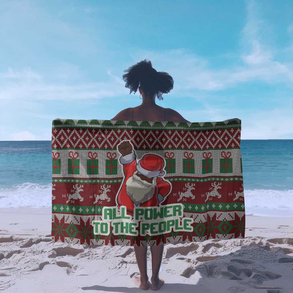 Black Santa Fist Christmas Africa Sarong All Power to the People DT03
