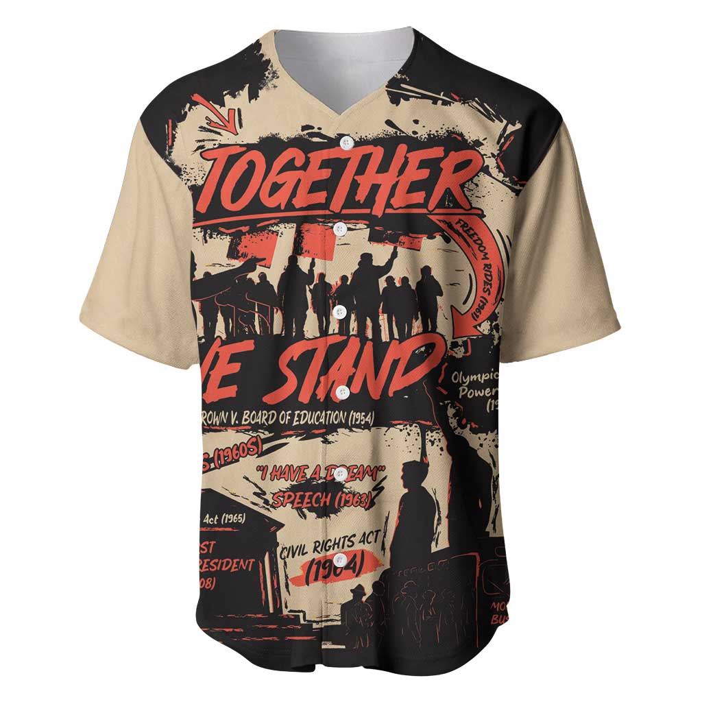 Together We Stand African American Baseball Jersey Important Milestones History Vintage DT03