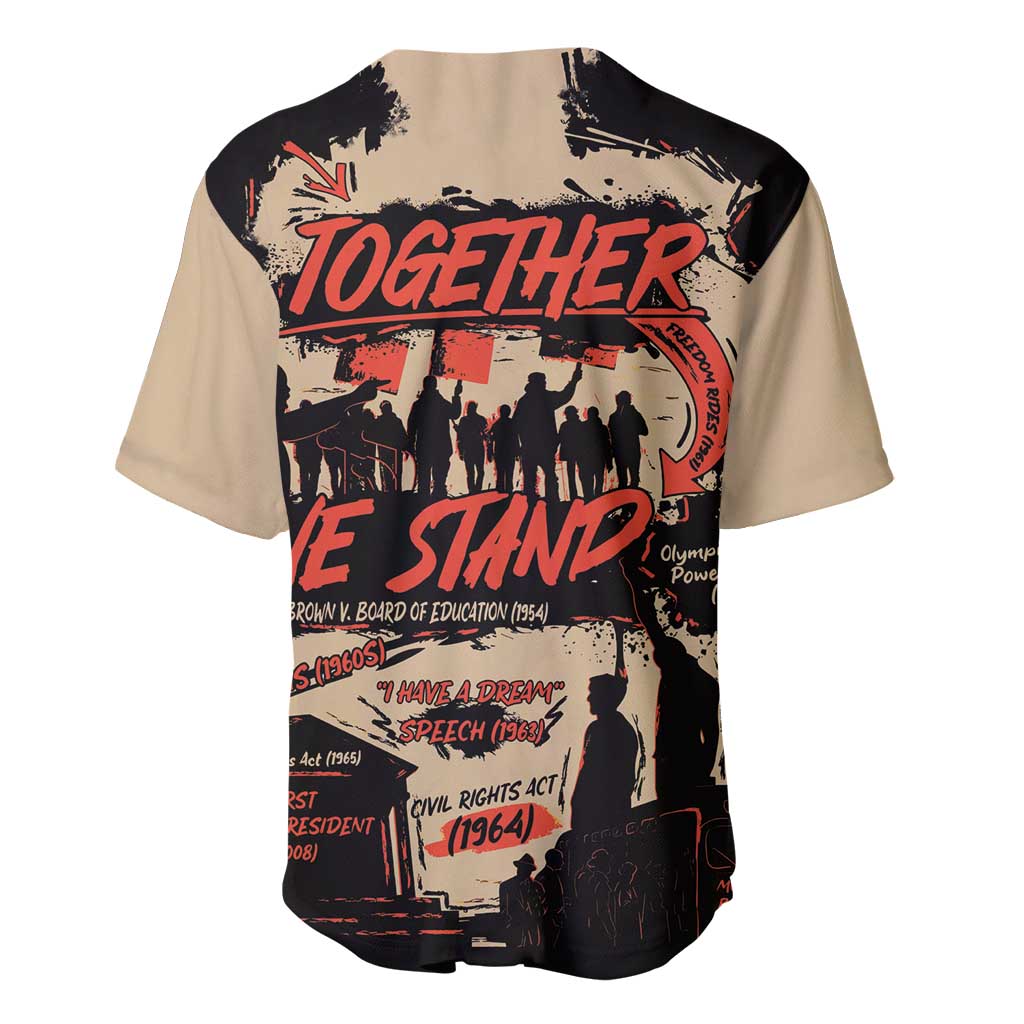 Together We Stand African American Baseball Jersey Important Milestones History Vintage DT03