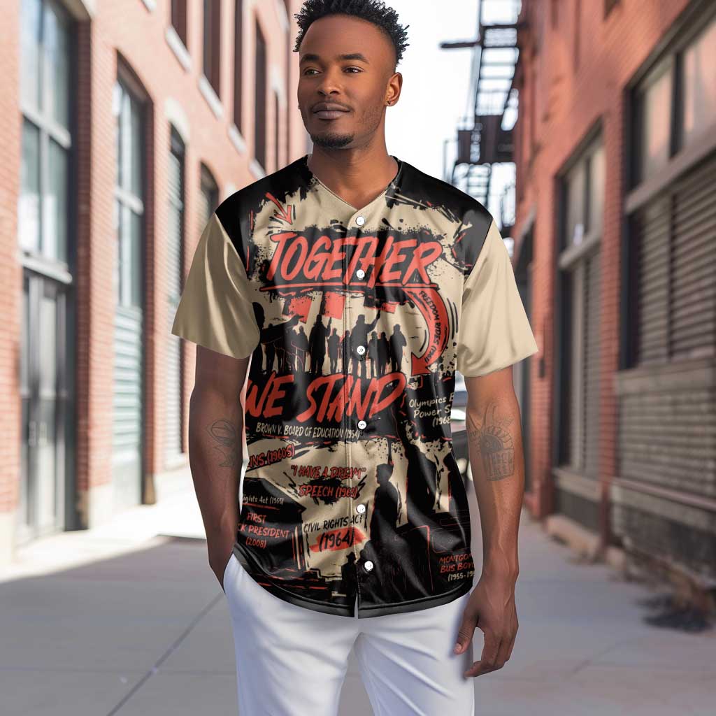 Together We Stand African American Baseball Jersey Important Milestones History Vintage DT03