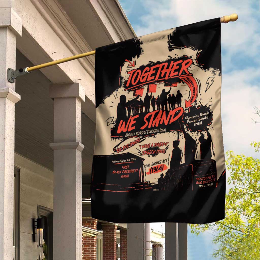 Together We Stand African American Garden Flag Important Milestones History Vintage DT03