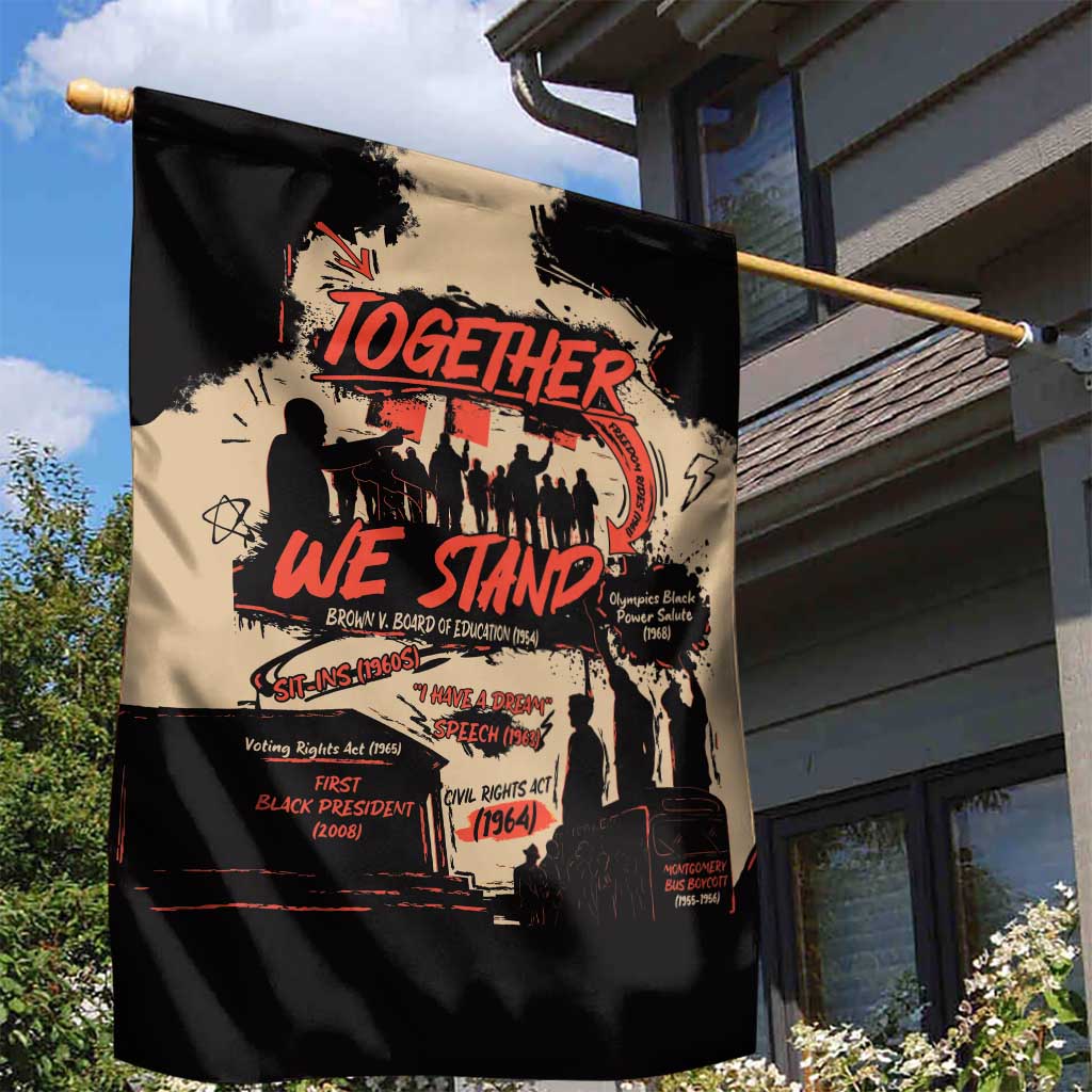 Together We Stand African American Garden Flag Important Milestones History Vintage DT03
