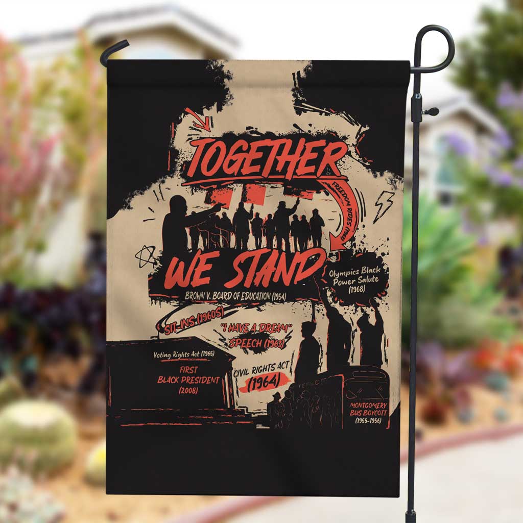 Together We Stand African American Garden Flag Important Milestones History Vintage DT03