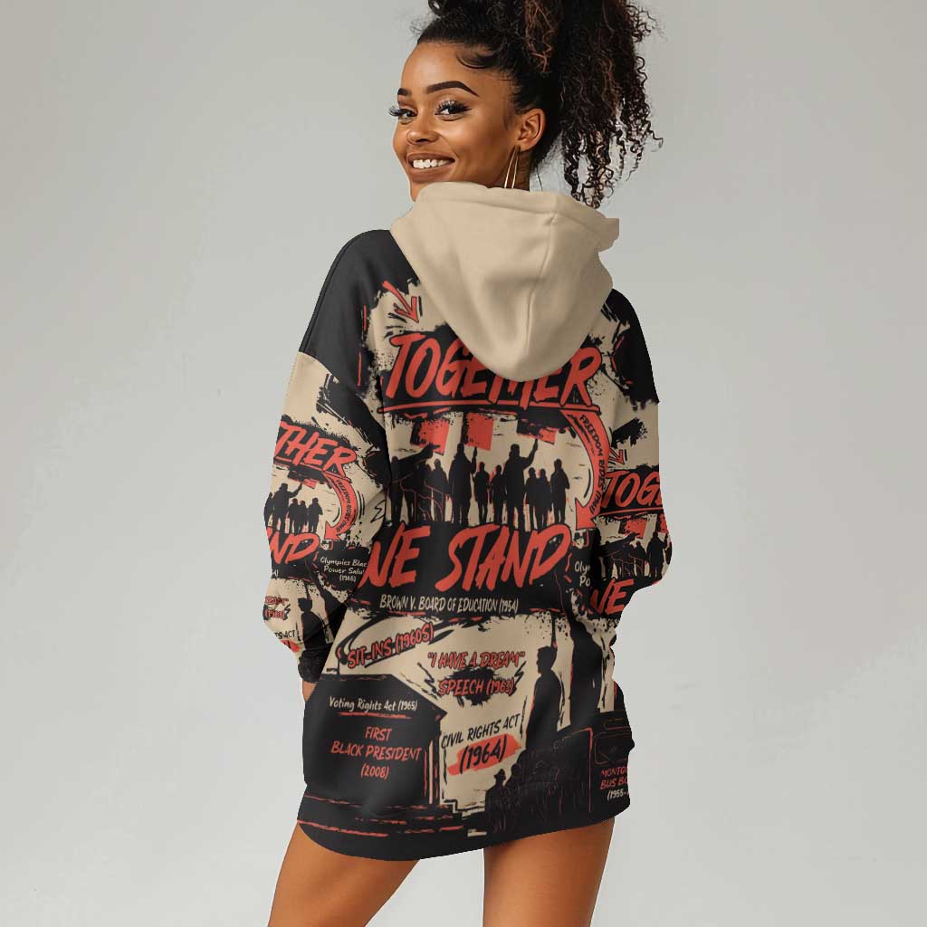 Together We Stand African American Hoodie Dress Important Milestones History Vintage DT03