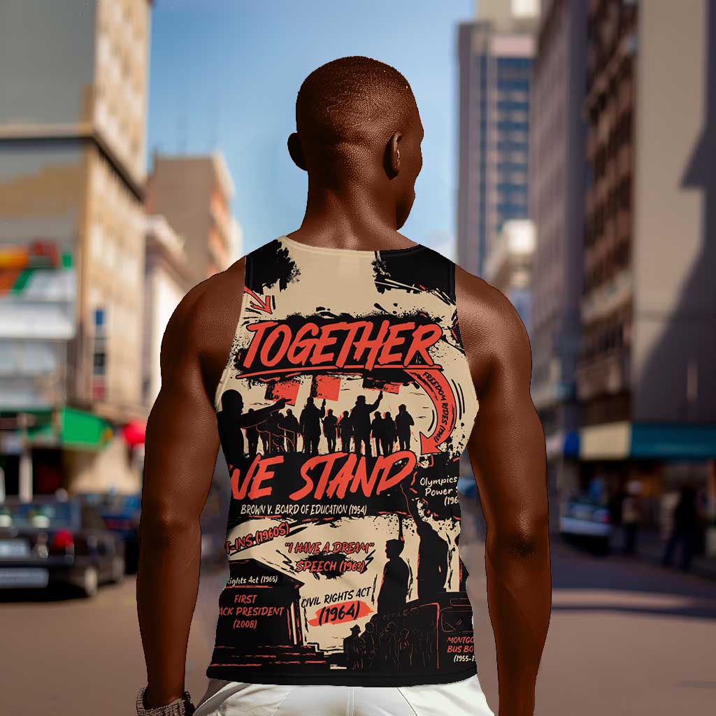 Together We Stand African American Men Tank Top Important Milestones History Vintage DT03