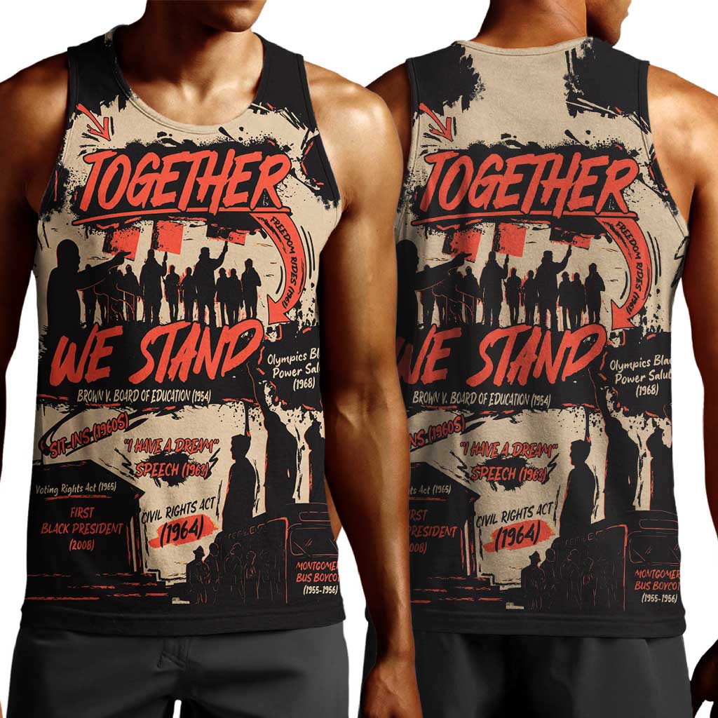 Together We Stand African American Men Tank Top Important Milestones History Vintage DT03