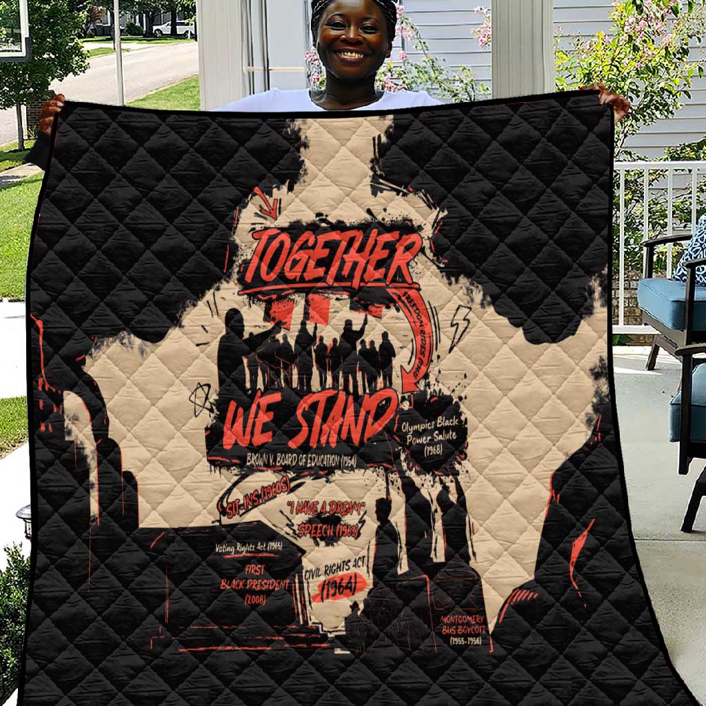 Together We Stand African American Quilt Important Milestones History Vintage DT03