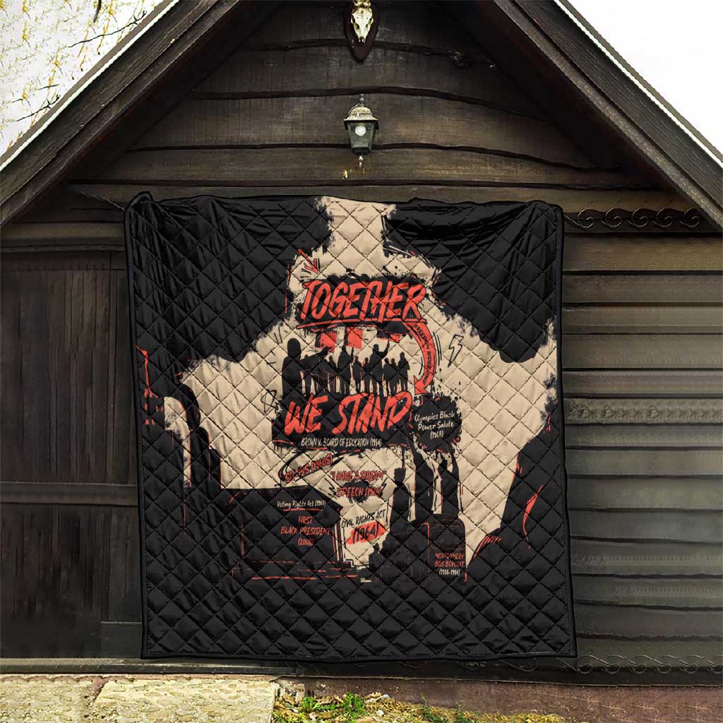 Together We Stand African American Quilt Important Milestones History Vintage DT03
