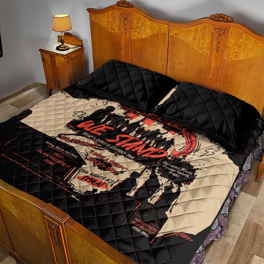 Together We Stand African American Quilt Bed Set Important Milestones History Vintage DT03