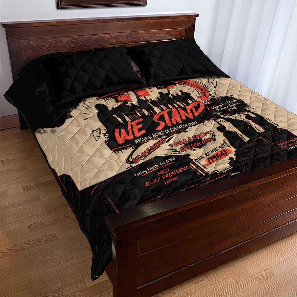 Together We Stand African American Quilt Bed Set Important Milestones History Vintage DT03