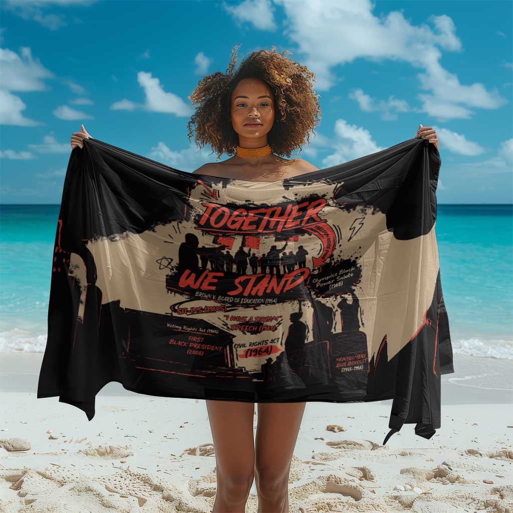 Together We Stand African American Sarong Important Milestones History Vintage DT03