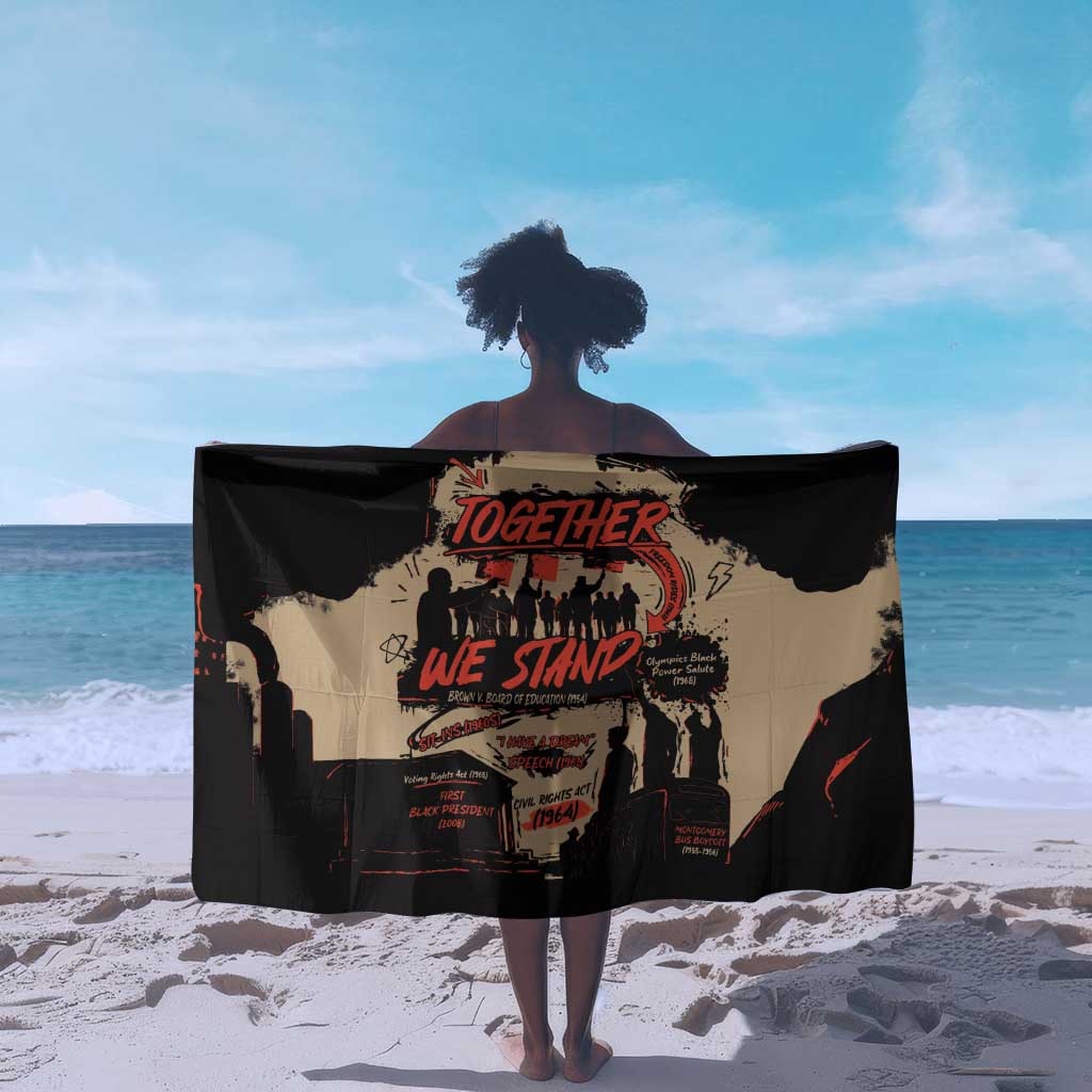 Together We Stand African American Sarong Important Milestones History Vintage DT03