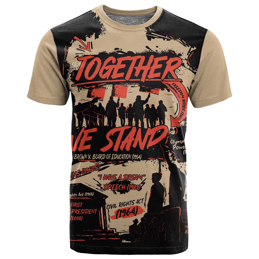 Together We Stand African American T shirt Important Milestones History Vintage DT03