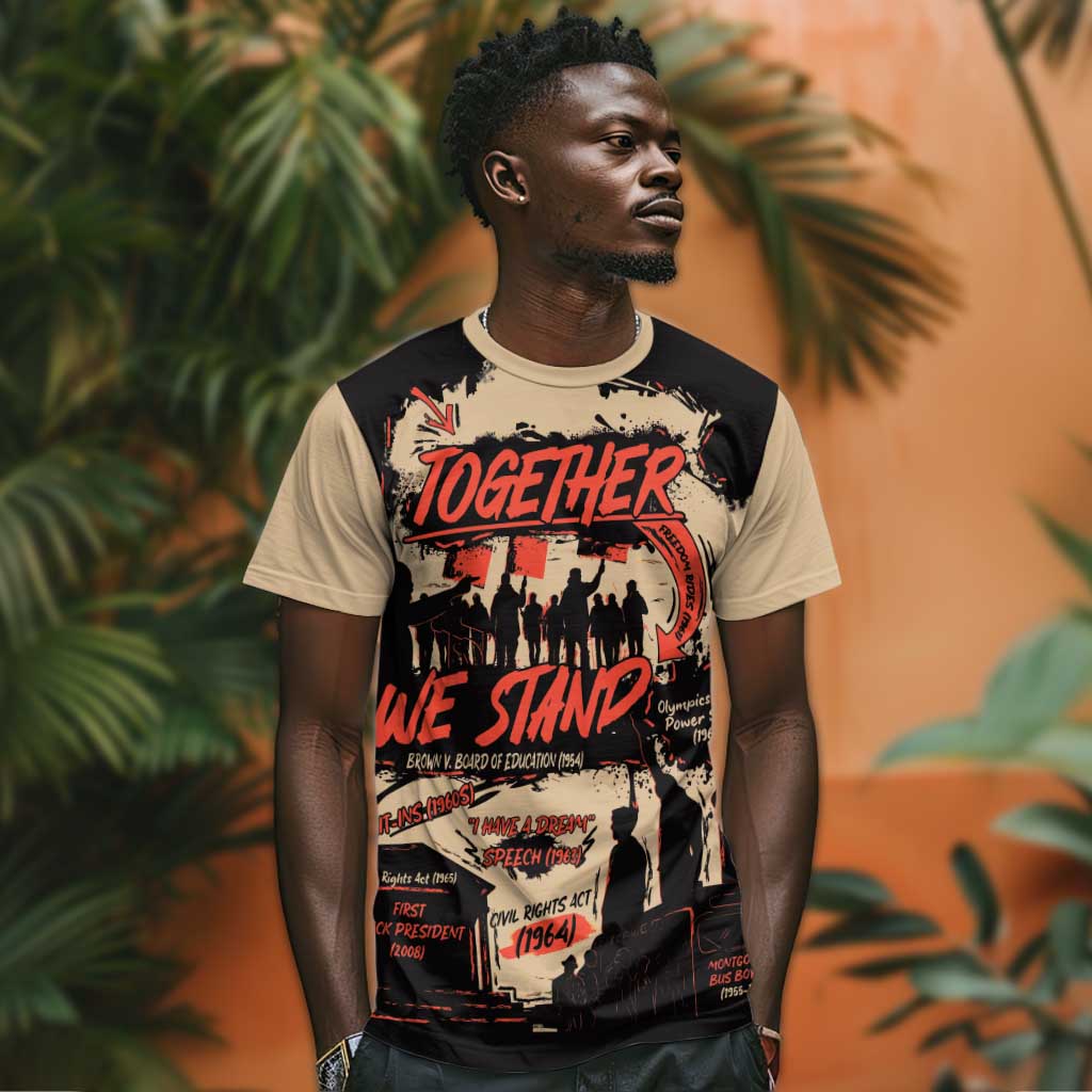 Together We Stand African American T shirt Important Milestones History Vintage DT03