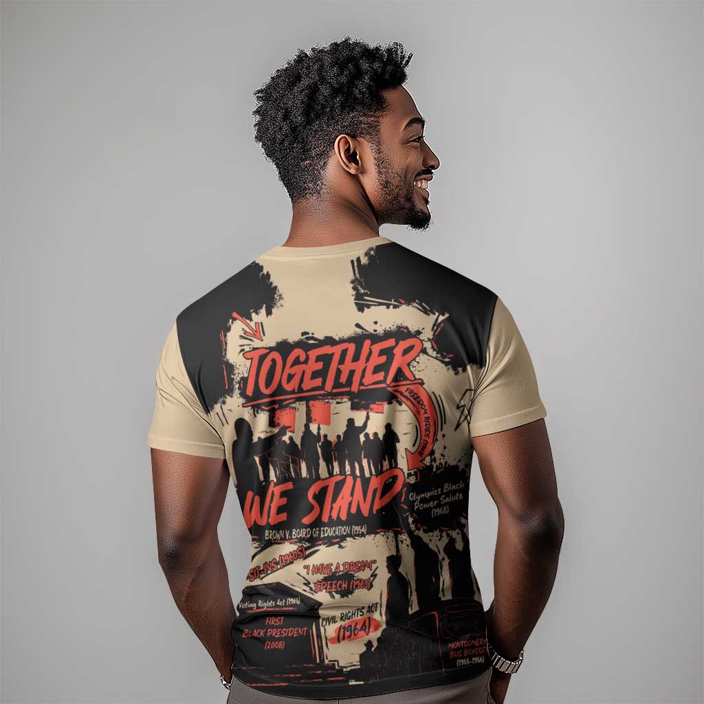 Together We Stand African American T shirt Important Milestones History Vintage DT03