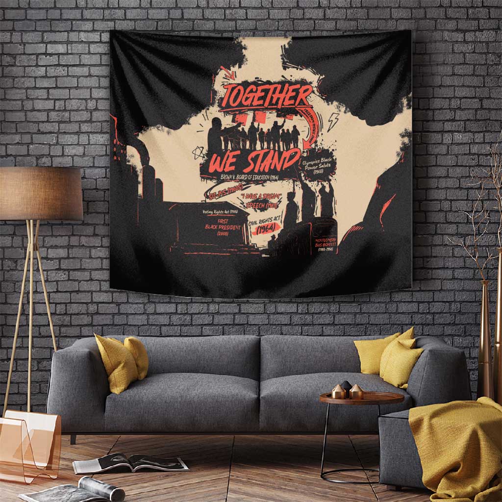 Together We Stand African American Tapestry Important Milestones History Vintage DT03