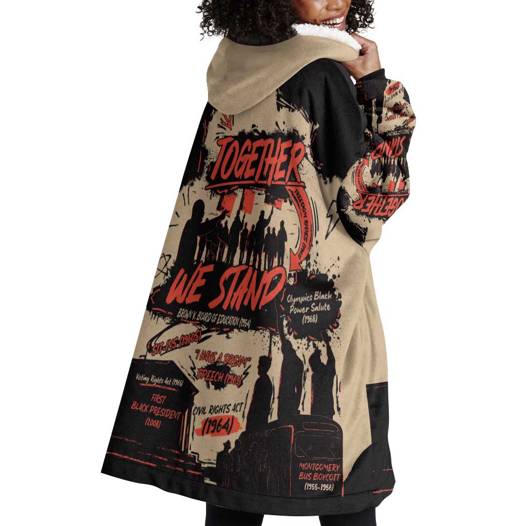 Together We Stand African American Wearable Blanket Hoodie Important Milestones History Vintage DT03