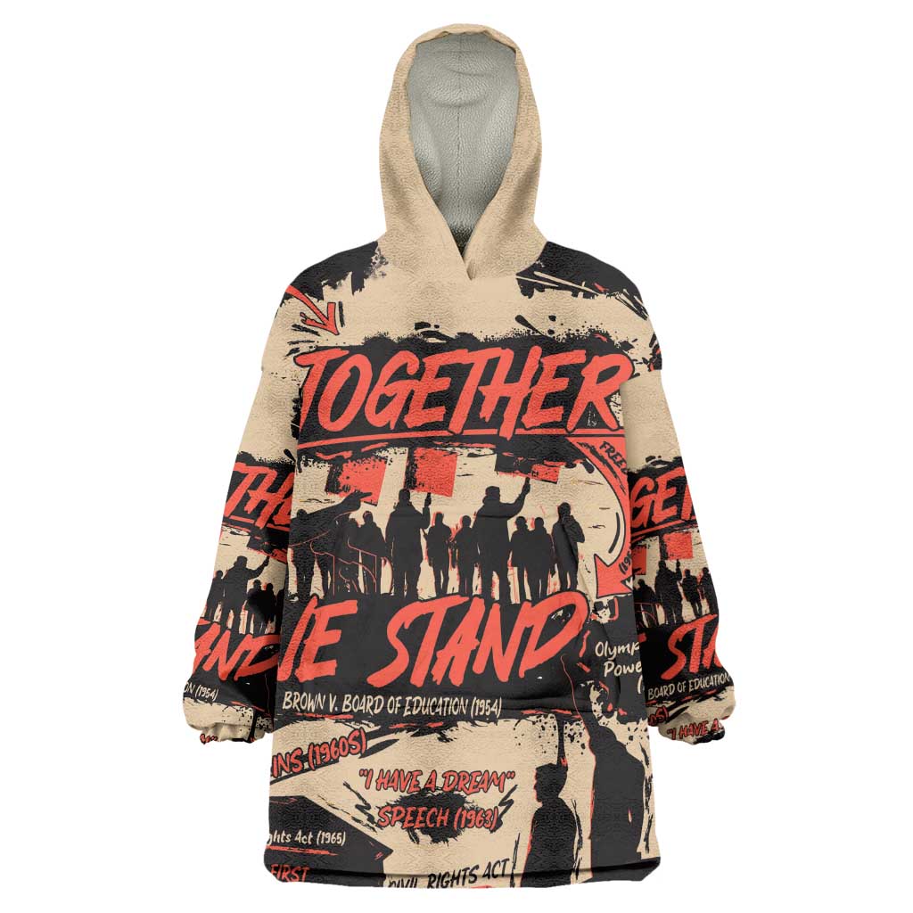 Together We Stand African American Wearable Blanket Hoodie Important Milestones History Vintage DT03